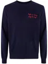 Mc2 Saint Barth Light Embry Crew Neck Sweater In Blue