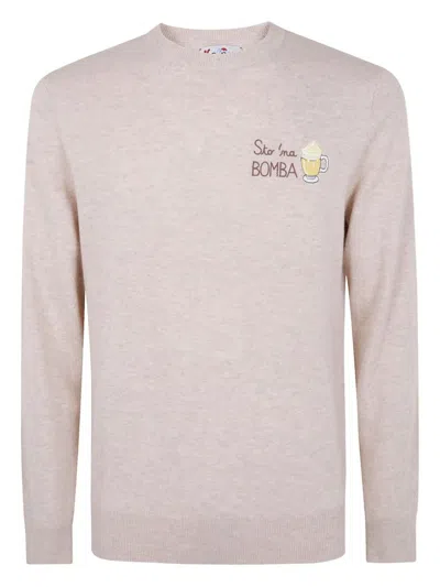 Mc2 Saint Barth Heron Light Embry Logo Knit Top In Gray