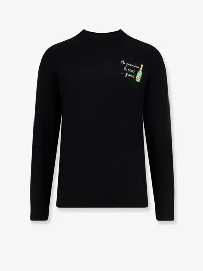Mc2 Saint Barth Heron Light Embry Wool Blend Sweater In Black