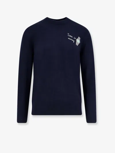 Mc2 Saint Barth Heron Light Embry Wool Blend Sweater In Blue