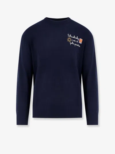 Mc2 Saint Barth Heron Light Embry Wool Blend Sweater In Blue