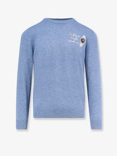 Mc2 Saint Barth Heron Light Embry Wool Blend Sweater In Blue
