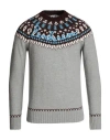 Mc2 Saint Barth Heron Nordic Soft Man Sweater Grey Size M Acrylic, Polyamide, Alpaca Wool In Grey
