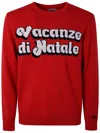 Mc2 Saint Barth Crew Neck Long Sleeve Ribbed Pullover In Red
