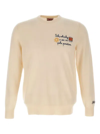 Mc2 Saint Barth Heron Sole Pole Position Crew-neck Sweater In Neutral