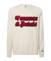 Mc2 Saint Barth Heron Sweater In White With Vacanze Di Natale Jacquard In Neutral