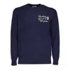 Mc2 Saint Barth Heron Sweater With Sun, Whiskey, In Blue