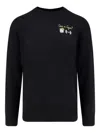 Mc2 Saint Barth Ribbed Cuff Crew Neck Sweatshirt With Embroidery In Black