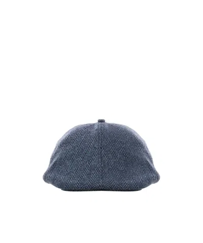 Mc2 Saint Barth Herringbone Hat In Blue
