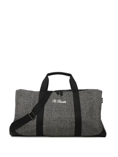 Mc2 Saint Barth Herringbone Luggage Bag In Gray