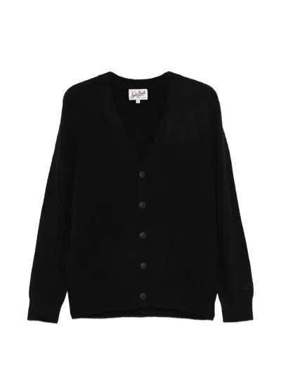 Mc2 Saint Barth Herrison Alpaca V-neck Cardigan In Black