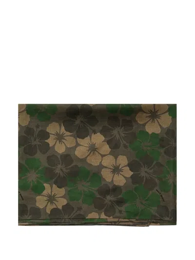 Mc2 Saint Barth Hibiscus-print Tie-waist Sarong Skirt In Brown