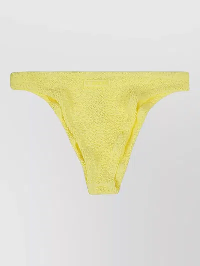 Mc2 Saint Barth High Waist Textured Brazilian Swim Briefs In Yellow