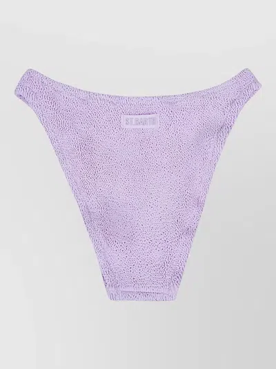 Mc2 Saint Barth High Waist Textured Swim Briefs Bottom In Purple