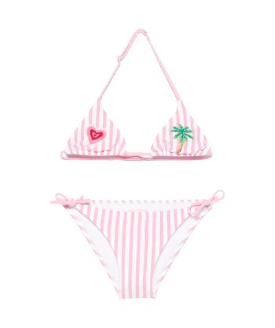 Mc2 Saint Barth Kids' Holly Bikini Set In Pink