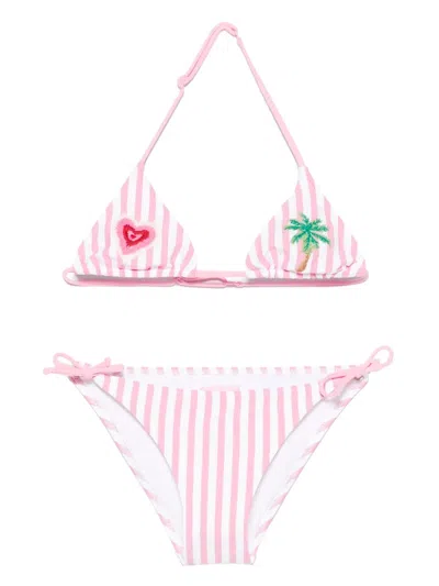 Mc2 Saint Barth Kids' Holly Bikini Set In Pink