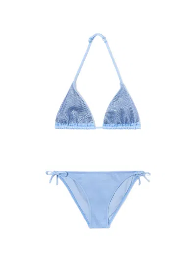 Mc2 Saint Barth Holly Rhinestone-embellished Bikini In Blue