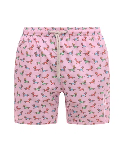 Mc2 Saint Barth Holyday Dog Swim Shorts In Pink