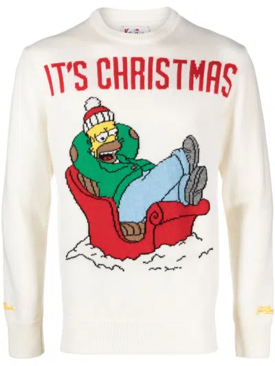 Mc2 Saint Barth Homer Relax 10 Intarsien-pullover In White