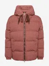 Mc2 Saint Barth Hooded Down Padded Jacket Geneve With Pied De Poul Print In Pink