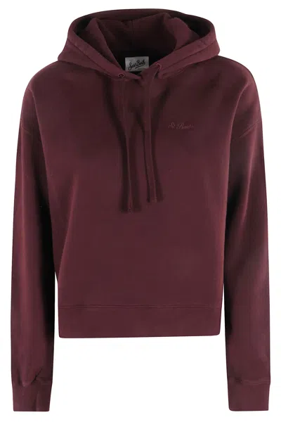 Mc2 Saint Barth Mindy Embroidered-logo Hoodie In Red