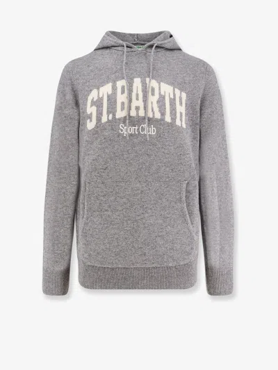 Mc2 Saint Barth Hooded Wool Blend Sweater In Gray