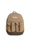 Mc2 Saint Barth Houndstooth Pocket Backpack In Brown