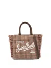Mc2 Saint Barth Houndstooth Tote Bag In Brown