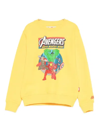 Mc2 Saint Barth Kids' Hutton Graphic-print Sweatshirt In Yellow