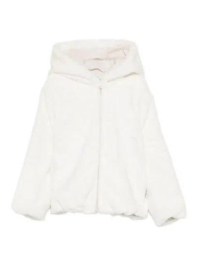 Mc2 Saint Barth Kids' Hooded Bear-appliqué Jacket In White