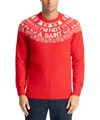 Mc2 Saint Barth Red Sweater Heron With Fair Isle Jacquard And Im Not A Saint Jacquard In Red