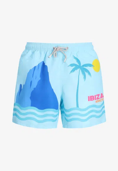 Mc2 Saint Barth Ibiza Addicted Print Swim Shorts In Multi