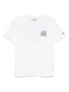Mc2 Saint Barth Man Cotton T-shirt With St. Tropez Postcard Front And Back Print Alessandro Enriquez Special Edition