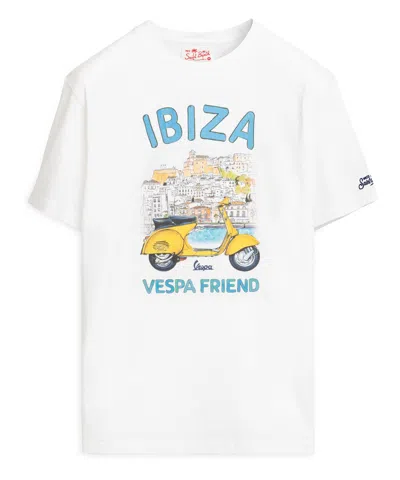 Mc2 Saint Barth Ibiza Vespa T-shirt In White