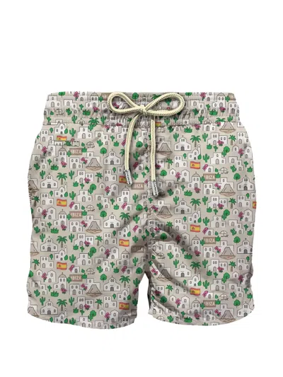 Mc2 Saint Barth Ibiza-print Drawstring Swim Shorts In Multi