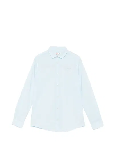 Mc2 Saint Barth Kids' Ice Jr Logo-embroidered Shirt In Blue
