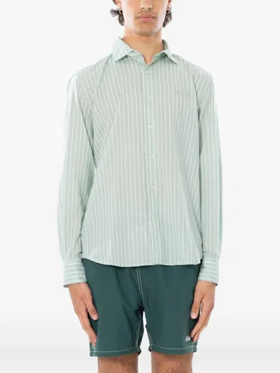 Mc2 Saint Barth Ice Striped Cotton-voile Shirt In Gray
