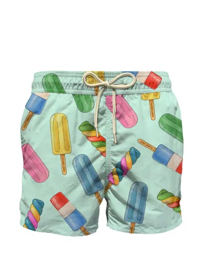 Mc2 Saint Barth Kids' Ice-lolly Print Swim Shorts In Green