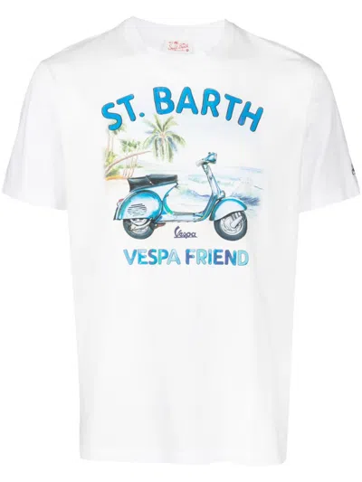 Mc2 Saint Barth Illustration-print Cotton T-shirt In White