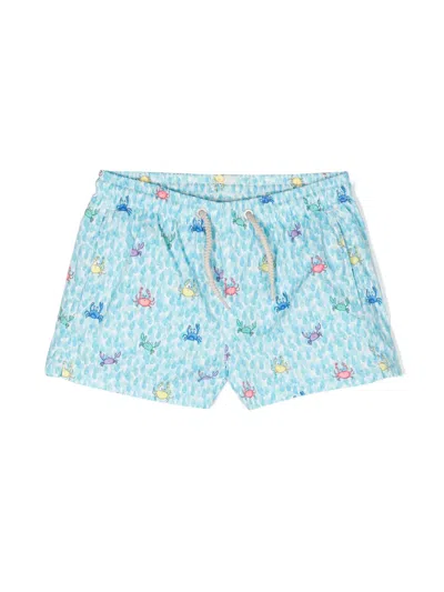 Mc2 Saint Barth Kids' Illustration-print Swim Shorts In Blue
