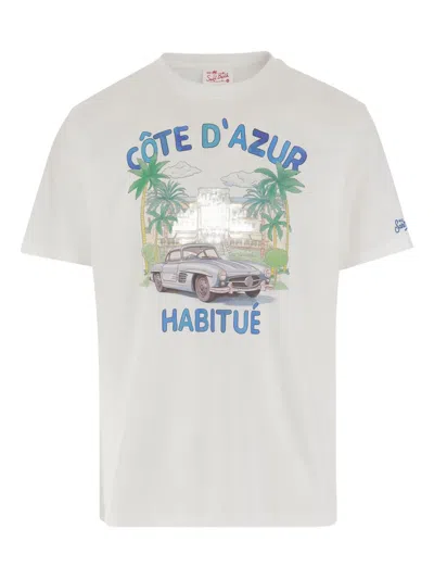 Mc2 Saint Barth Printed Crew Neck T-shirt In Neutral