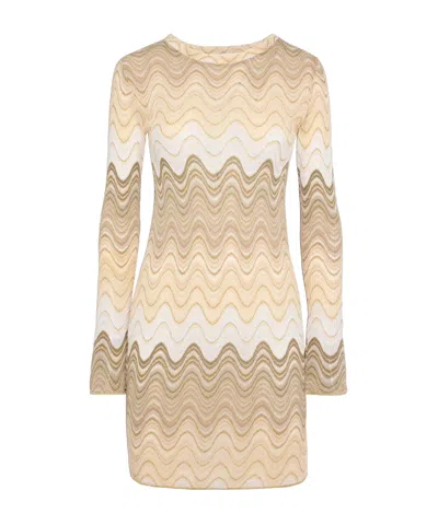 Mc2 Saint Barth Imany Raschel Mini Dress In Gold Hues