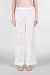Mc2 Saint Barth Inez Pants In White Cotton In White