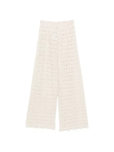 Mc2 Saint Barth Inez Sequin-embellished Trousers In Neutral