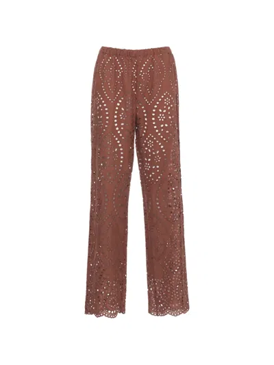 Mc2 Saint Barth Inez Trousers In Brown