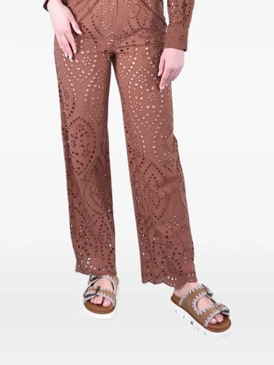 Mc2 Saint Barth Inez Trousers In Brown