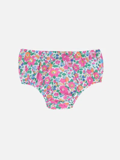 Mc2 Saint Barth Babies' Infant Bloomers Pimmy With Betsy Print Made With Liberty Fabric In Fucsia