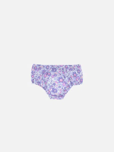 Mc2 Saint Barth Babies' Infant Bloomers Pimmy With Betsy Print Made With Liberty Fabric In Lilac
