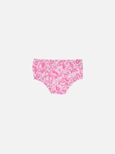 Mc2 Saint Barth Babies' Infant Bloomers Pimmy With Betsy Print Made With Liberty Fabric In Pink