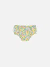 Mc2 Saint Barth Infant Bloomers Pimmy With Betsy Print Made With Liberty Fabric In Yellow